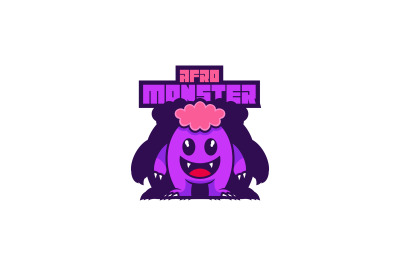 monster cartoon vector template design logo