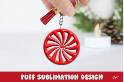 3D Inflated Design. Christmas Keychain