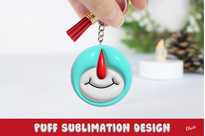 3D Puff Christmas Keychain Sublimation