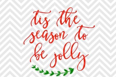 Tis the Season to Be Jolly Christmas Wreath SVG and DXF Cut File • Png • Download File • Cricut • Silhouette