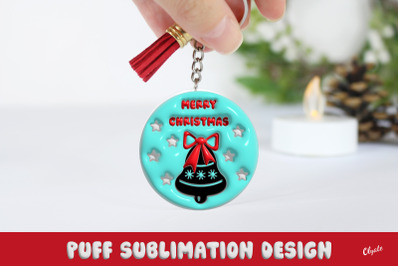 3D Inflated. Christmas Keychain Sublimation.