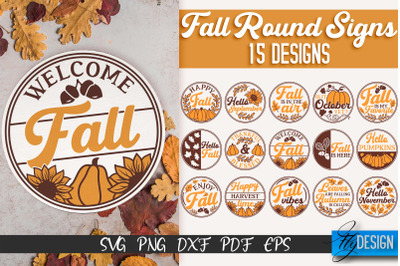Fall Round Signs SVG | Fall Quotes Design