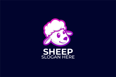 sheep lineart vector template design logo