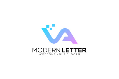 VA vector template design logo