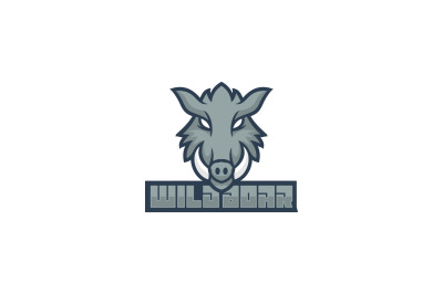 wild boar vector template design logo