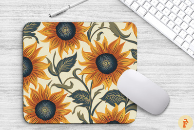 Beautiful Sunflowers Pattern Mouse Pad