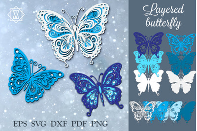 Multilayer Butterflies.Cricut File.Craft.