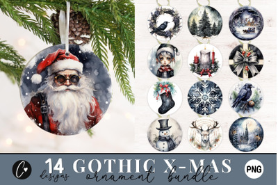 Gothic Christmas Round Ornament Bundle