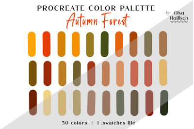 Autumn Procreate Palette. Fall Color Swatches