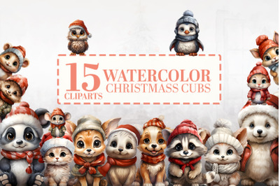 15 Cute Watercolor Winter Animals