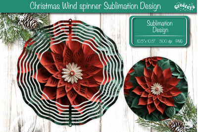 3D Wind Spinner sublimation Christmas Flower wind spinner Sublimation