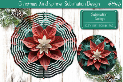 3D Wind Spinner sublimation Christmas Flower wind spinner Sublimation