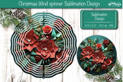 3D Wind Spinner sublimation Christmas Flower wind spinner Sublimation