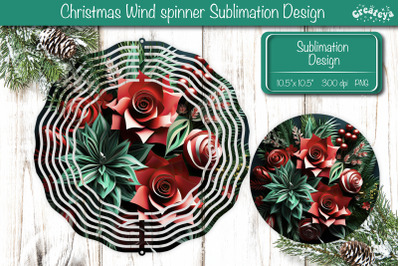 Christmas flower wind spinner Christmas Wind spinner Sublimation