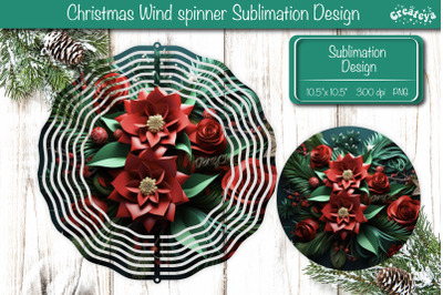 Christmas flower wind spinner Christmas Wind spinner Sublimation