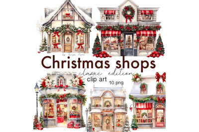 Christmas Shop Bundle&3A; Festive Winter Decorations&2C; Holiday Graphics