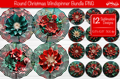 3D Wind Spinner sublimation Bundle Christmas Flower wind spinner Subli