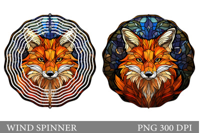 Fox Wind Spinner Design. Stained Glass Spinner Sublimation