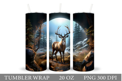3D Deer Tumbler Design. Deer Tumbler Sublimation
