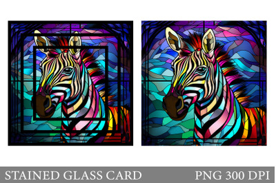 Stained Glass Zebra Card. Stained Glass Card Sublimation