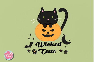 Wicked Cute Black Cat Sublimation png and svg | spooky svg clipart | c
