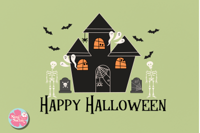 Haunted House Ghost Sublimation png and svg | spooky svg clipart | cut