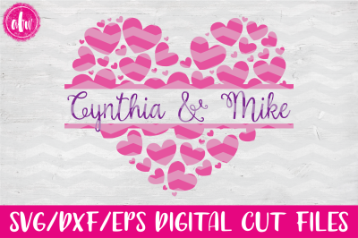 Split Heart - SVG, DXF, EPS Digital Cut Files