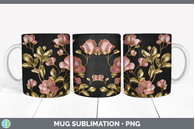 3D Elegant Sweet Pea Flowers Mug Wrap | Sublimation Coffee Cup Design