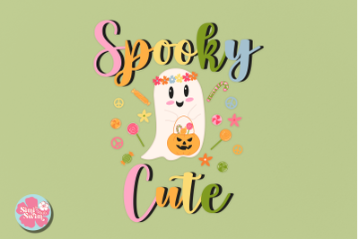 Spooky Cute Retro Ghost Sublimation png and svg | spooky svg clipart |