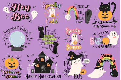 Spooky Cute Retro Ghost Sublimations png and svg | spooky svg clipart