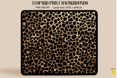 Glitter Gold Leopard Print Backgrounds