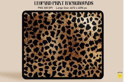 Glitter Gold Leopard Print Backgrounds