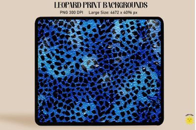 Blue Leopard Print Backgrounds