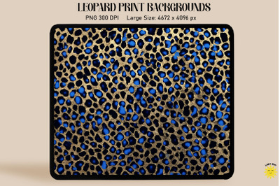 Indigo Leopard Print Backgrounds