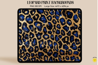 Indigo Leopard Print Backgrounds