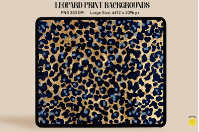 Indigo Leopard Print Backgrounds