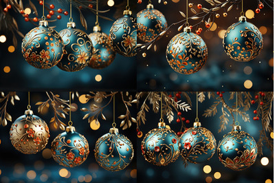 Happy new year hanging bauble background, Beautiful New Year 3D