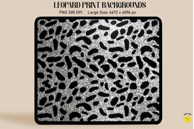 Silver Leopard Print Backgrounds