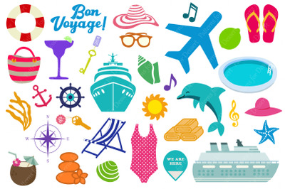 Cruise Clipart | Caribbean | Cruise Ship | Bon Voyage | Beach Wear