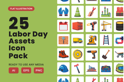 Labour Day 2D Icon Illustration Set Vol 3