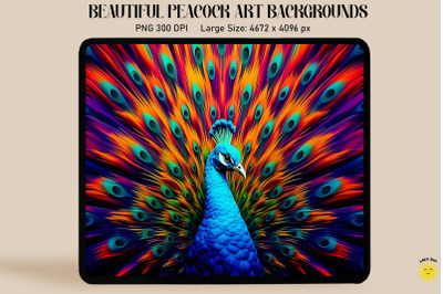 Pop Art Peacock With Neon Feathers