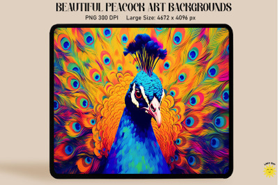 Vibrant Peacock Pop Art Style