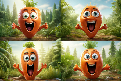 Carrot Character and mascot. 3D Character carrot