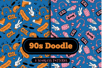 90s Doodle Seamless Patterns