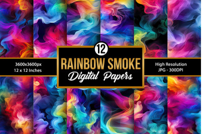 Rainbow Smoke Background Digital Paper Patterns