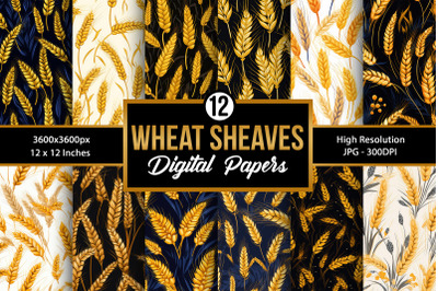 Wheat Sheaves Pattern Digital Papers