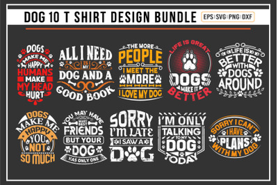 Dog typographic t shirt design bundle