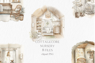 Cottagecore nursery Watercolor Clipart PNG