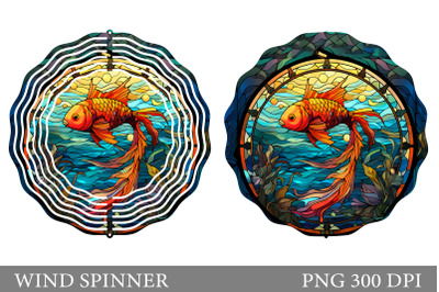 Fish Wind Spinner Design. Stained Glass Spinner Sublimation