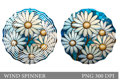 Stained Glass Flower Wind Spinner. Daisy Spinner Sublimation